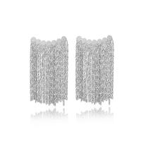 Fashion Fringe Boucles d'oreilles, laiton, Plaqué or 18K, bijoux de mode & pour femme, plus de couleurs à choisir, protéger l'environnement, sans nickel, plomb et cadmium, 40x22mm, Vendu par paire