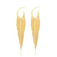 Fringe pendientes de la manera, metal, 18K chapado en oro, Joyería & para mujer, más colores para la opción, libre de níquel, plomo & cadmio, 75x20mm, Vendido por Par