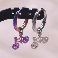 Pendiente Pendiente Huggie Hoop, acero inoxidable 304, Bicicleta, Joyería & para mujer, más colores para la opción, 11x14mm, Vendido por Par