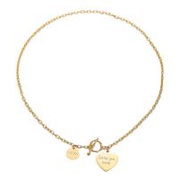 Titanium Steel Necklace Heart Vacuum Ion Plating fashion jewelry & for woman golden nickel lead & cadmium free 14mm 15mm Length Approx 55 cm Sold By PC