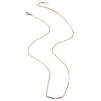 Collier d'acier titane, avec zircon cubique, avec 6cm chaînes de rallonge, bijoux de mode & pour femme, multicolore, protéger l'environnement, sans nickel, plomb et cadmium, 25mm, Longueur Environ 44 cm, Vendu par PC