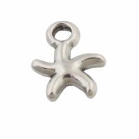 Rustfrit stål smykker Vedhæng, 304 rustfrit stål, Starfish, mode smykker & Unisex, oprindelige farve, 13x10x2mm, Hole:Ca. 2mm, Solgt af PC