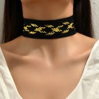 Mode Collier Choker, Nylon, avec 8CM chaînes de rallonge, bijoux de mode & pour femme, noir et brun, Longueur Environ 28 cm, Vendu par PC