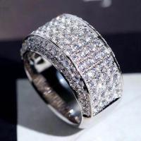 Zinc Alloy Finger Ring plated Unisex & micro pave rhinestone silver color Sold By PC