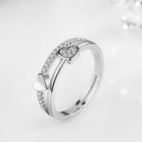 Zinc Alloy Finger Ring plated micro pave rhinestone & for woman Sold By PC