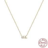 Zircon cubique Micro Pave collier en argent Sterling, Argent sterling 925, avec 5mm chaînes de rallonge, styles différents pour le choix & pavé de micro zircon & pour femme, protéger l'environnement, sans nickel, plomb et cadmium, Longueur Environ 40 mm, Vendu par PC