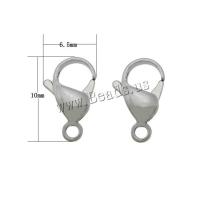 In acciaio inox con chiusura artiglio, 304 acciaio inox, lucidatura macchina & lucidatura a mano, colore originale, 6.50x10x3.50mm, Foro:Appross. 1.5mm, 300PC/lotto, Venduto da lotto