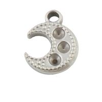 304ステンレススチール ペンダント, 月, ファッションジュエリー & ユニセックス, オリジナルカラー, 14x10.50x2mm, 穴:約 2mm, 売り手 パソコン