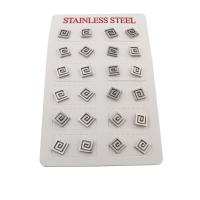 304 acciaio inox Stud orecchino Set, gioielli di moda & per la donna, colore originale, 7.50x8x12.50mm, 12Pairspaio/lotto, Venduto da lotto