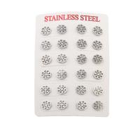 Acier inoxydable 304 Stud Set, bijoux de mode & pour femme, couleur originale, 10x10x13mm, 12pairescouple/lot, Vendu par lot