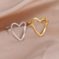 Titanium Steel Finger Ring Heart Vacuum Ion Plating fashion jewelry & for woman Sold By PC