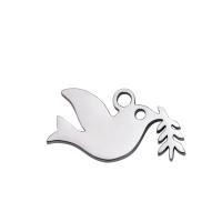 Rustfrit stål Animal Pendler, 304 rustfrit stål, Dove, du kan DIY, flere farver til valg, 13x6.80mm, Solgt af PC