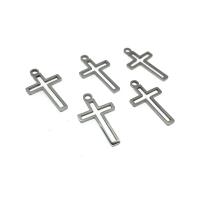 Nerūdijančio plieno Cross Pakabukai, 304 Nerūdijantis plienas, Kirsti, poliruotas, Pasidaryk pats & tuščiaviduris, Originali spalva, 11x22x1.60mm, Skylė:Apytiksliai 1.5mm, Pardavė PC