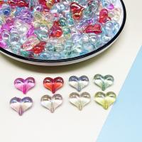 Transparent akryl perler, Heart, du kan DIY, flere farver til valg, 18x22mm, 10pc'er/Bag, Solgt af Bag