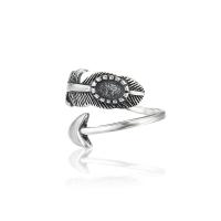 925 sterling zilveren ring vinger Setting, Veer, plated, DIY, oorspronkelijke kleur, Verkocht door PC