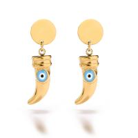 Evil Eye Earrings Titanium Steel plated for woman & enamel Sold By Pair