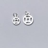 925 Sterling Silver κρεμαστό κόσμημα, Γύρος, επιχρυσωμένο, DIY & διαφορετικό μέγεθος για την επιλογή, ασήμι, Sold Με PC