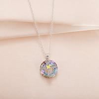 Zinc Alloy Jewelry Necklace fashion jewelry & with rhinestone nickel lead & cadmium free 50cm Sold By PC