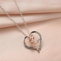 Zinc Alloy Jewelry Necklace fashion jewelry & with rhinestone white nickel lead & cadmium free 50cm Sold By PC