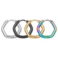 Mens Stainless Steel Hoop Korvakorut, 304 Stainless Steel, Kuusikulmio, Galvaaninen pinnoitus, muoti korut & Unisex, enemmän värejä valinta, 20mm, Myymät Pair