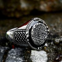 Titantium Steel Finger Ring, Titanium Steel, csiszolt, Vintage & különböző méretű a választás & az ember, Által értékesített PC