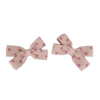 Alligator Hair Clip Polyester and Cotton with Iron Bowknot 2 pieces & for children pink 60mm Sold By Set