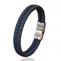 PU Leather Cord Bracelets with Zinc Alloy plated Unisex Length Approx 21 cm Sold By PC