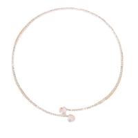 Mode Choker Ketting, Zinc Alloy, met Bergkristal, Hart, plated, voor vrouw, meer kleuren voor de keuze, Lengte Ca 10 cm, Verkocht door PC