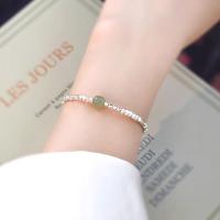 Pulseras de latón, Hetian Jade, con metal, con 3cm extender cadena, Joyería & para mujer, 6-7mm, longitud aproximado 15.5 cm, Vendido por UD