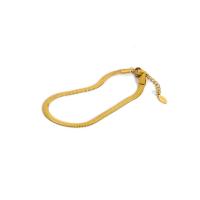 Stainless Steel Anklet 304 Stainless Steel with 5cm extender chain 18K gold plated fashion jewelry & for woman golden Length Approx 20 cm Sold By PC