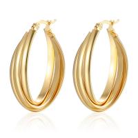 Mens acier inoxydable Hoop boucles d'oreilles, Acier inoxydable 304, Vintage & bijoux de mode & pour femme, plus de couleurs à choisir, 23.50x36mm, Vendu par paire