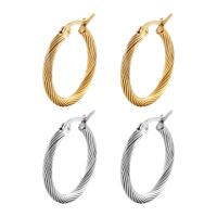 Mens acier inoxydable Hoop boucles d'oreilles, Acier inoxydable 304, beignet, bijoux de mode & pour femme, plus de couleurs à choisir, 23mm, Vendu par paire