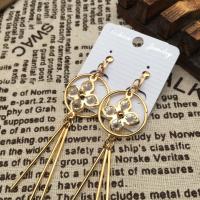 Zinc Alloy Oorbel clip, gold plated, mode sieraden & voor vrouw & met strass, nikkel, lood en cadmium vrij, 50-80mm, Verkocht door pair