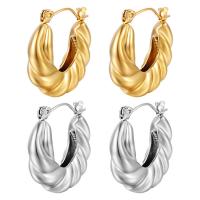 Stainless Steel Hoop Earring 304 Stainless Steel Vacuum Ion Plating fashion jewelry & for woman Sold By Pair