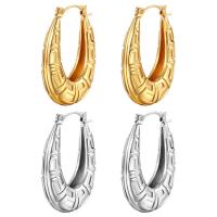 Mens acier inoxydable Hoop boucles d'oreilles, Acier inoxydable 304, bijoux de mode & pour femme, plus de couleurs à choisir, 25.50x34mm, Vendu par paire