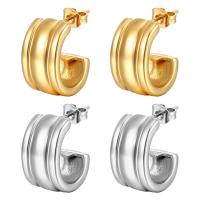 Stainless Steel Stud Earrings 304 Stainless Steel Vacuum Ion Plating fashion jewelry & for woman Sold By Pair