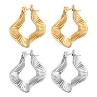 Stainless Steel Hoop Earring 304 Stainless Steel Vacuum Ion Plating fashion jewelry & for woman Sold By Pair