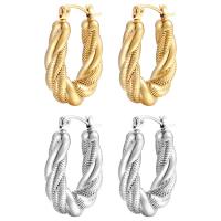 Mens acier inoxydable Hoop boucles d'oreilles, Acier inoxydable 304, bijoux de mode & pour femme, plus de couleurs à choisir, 20x23mm, Vendu par paire