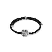 Casal pulseira e bracelete, 925 de prata esterlina, with Fio de algodão, Comprimento ajustável & joias de moda & unissex & Vario tipos a sua escolha, níquel, chumbo e cádmio livre, comprimento Aprox 10.23 inchaltura, vendido por PC