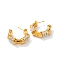 Cruach dhosmálta Graí Earrings, 304 Cruach dhosmálta, le Pearl Plaisteacha, 18K ór plátáilte, jewelry faisin & do bhean, órga, 25.90x8mm, Díolta De réir Péire