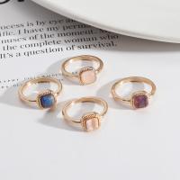 Zinc Alloy Finger Ring with Natural Stone plated fashion jewelry & for woman nickel lead & cadmium free Sold By PC