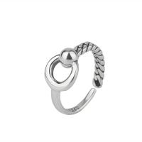 Sterling Silver Nakit Finger Ring, 925 Sterling Silver, platine pozlaćen, Berba & prilagodljiv & za žene, 9mm, Prodano By PC