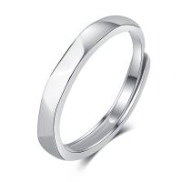 Sterling Silver smycken finger ring, 925 sterling silver, platinerade, mode smycken & justerbar & för kvinna, 3mm, Säljs av PC