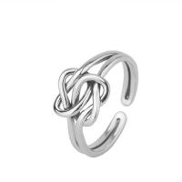 Argent sterling 925 Cuff Bague, Plaqué de platine, réglable & pour femme & creux, 9mm, Vendu par PC