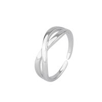 Sterling zilver ringen, 925 sterling zilver, geplatineerd, verstelbaar & voor vrouw & hol, 5mm, Verkocht door PC