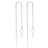 925 Sterling Silver Snáithe Trí Earrings, Lock, platanam plátáilte, jewelry faisin & do bhean & log, 5x100mm, Díolta De réir Péire