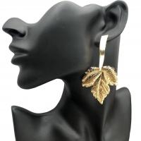 alliage de zinc Boucle d'oreille goutte, feuille, Placage de couleur d'or, bijoux de mode & pour femme, protéger l'environnement, sans nickel, plomb et cadmium, 50-80mm, Vendu par paire