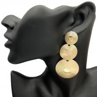 Zinc Alloy Drop Earring, Flad Rund, guldfarve belagt, mode smykker & for kvinde, nikkel, bly & cadmium fri, 50-80mm, Solgt af par