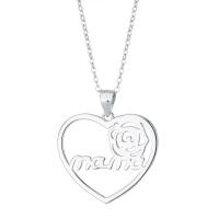 Circón cúbico micr3ofono pavimenta collar de plata esterlina, Plata de ley 925, con 1.18inch extender cadena, Corazón, Joyería & diferentes estilos para la opción & micro arcilla de zirconia cúbica & para mujer, libre de níquel, plomo & cadmio, 24x21mm, longitud aproximado 16.53 Inch, Vendido por UD