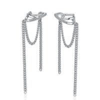 Fashion Fringe Boucles d'oreilles, laiton, bijoux de mode & pour femme, protéger l'environnement, sans nickel, plomb et cadmium, 64mm, Vendu par paire